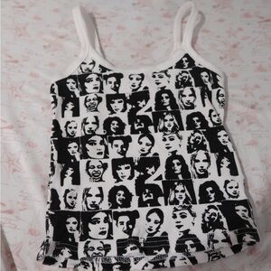 Edikted Black and White Graphic Tank Top